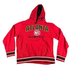 UNK NBA Atlanta Hawks Basketball Hoodie Red Mens XL Embroidered Pullover